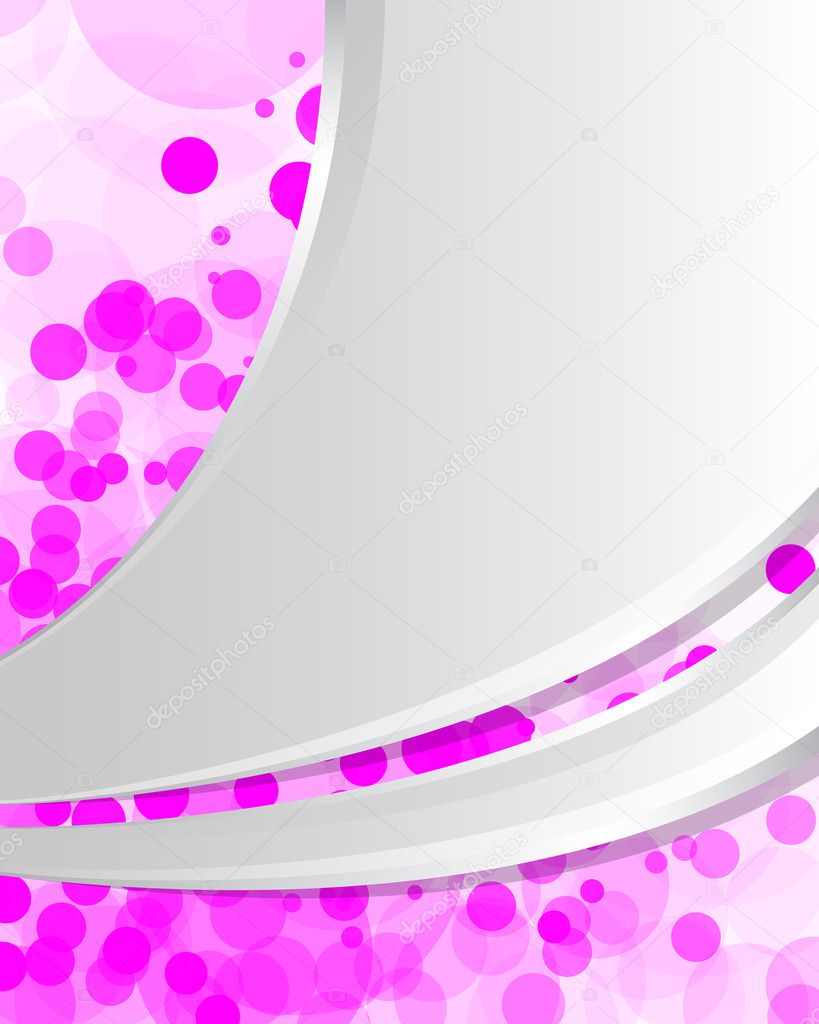 Abstract white background with pink random transparent circles