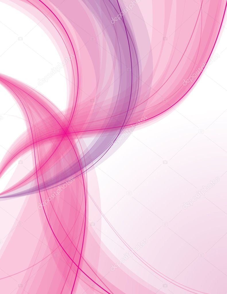 Abstract transparent pink waves