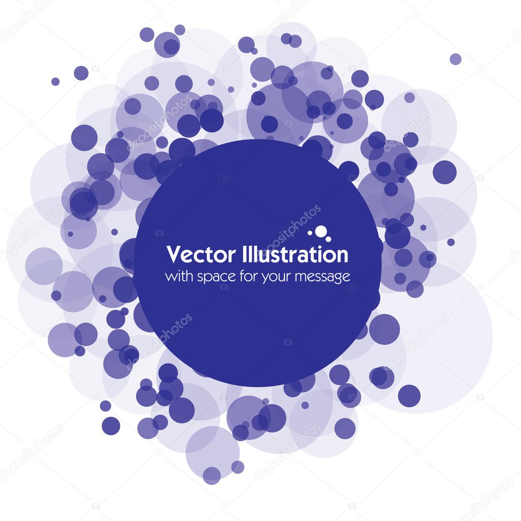 Blue Vector random circles on white background