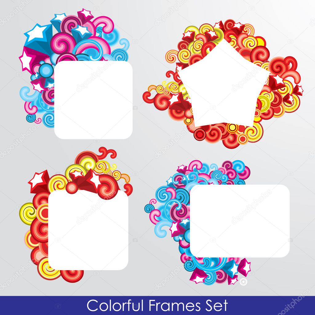 Colorful festive frames set