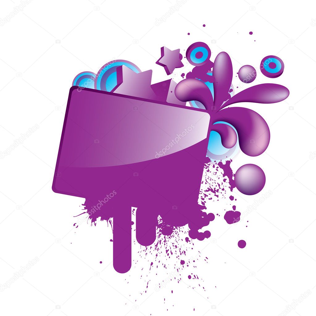 Colorful grunge purple button