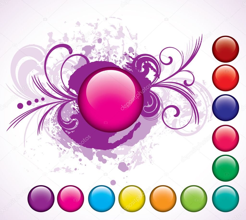 Pink glossy button