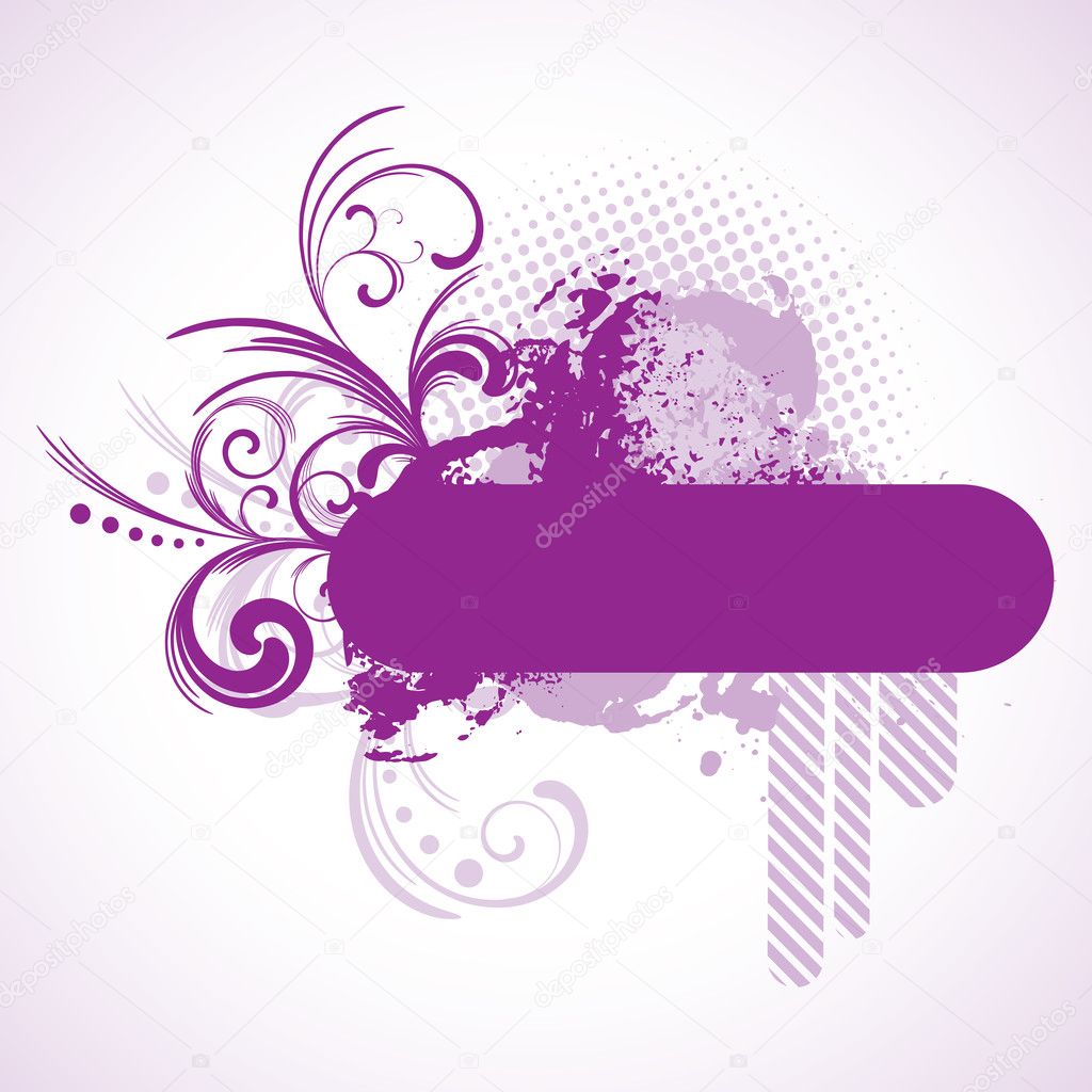 Purple frame with floral elements