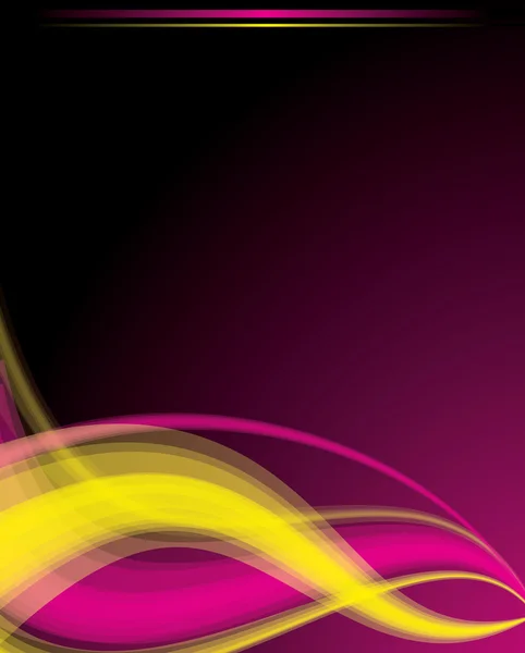 Abstrakter Hintergrund mit rosa und gelben Wellen — Stockvektor