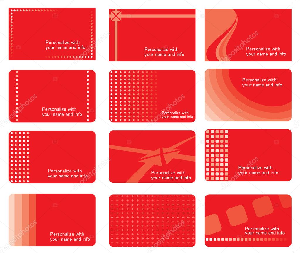 Red business cards set