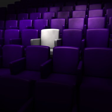 The auditorium with one reserved seat clipart