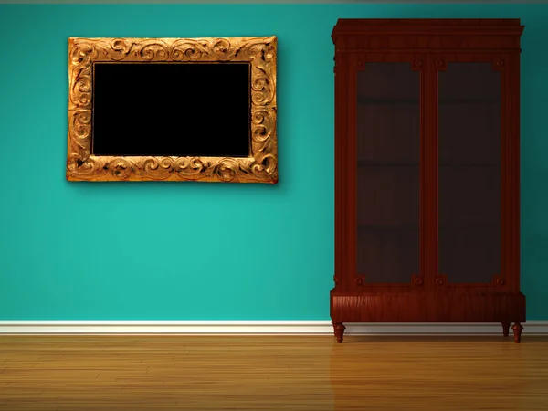 Skříň s starožitný rám v minimalistický interiér — Stock fotografie