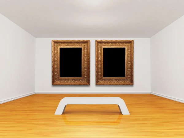 Gallery with picture frames — Stock Photo, Image