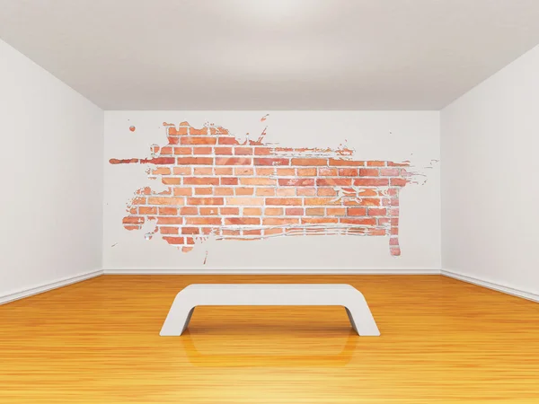 Room with bench and splash hole — Stock Photo, Image