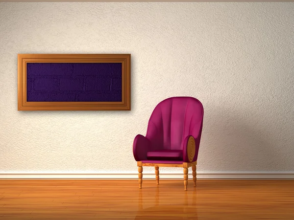 Chaise luxueuse seule avec cadre à l'intérieur minimaliste — Photo