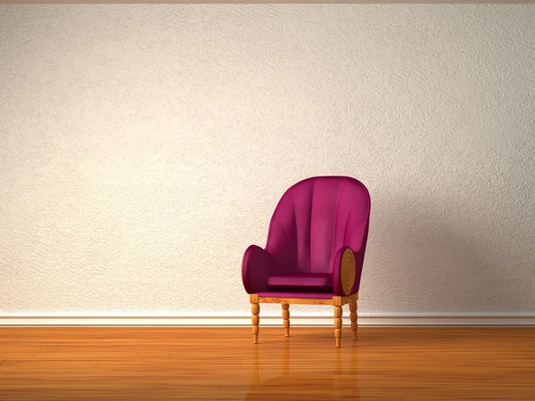Chaise luxueuse seule à l'intérieur minimaliste — Photo