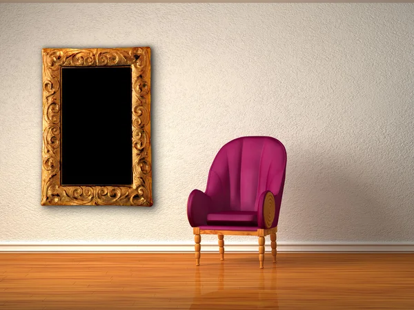 Ensam lyxiga stol med moderna ram i minimalistisk inredning — Stockfoto