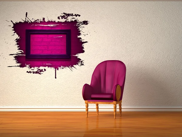 Splash lyuk, minimalista belső egyedül luxus szék — Stock Fotó