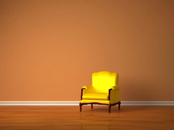 シンプルな内装で単独での豪華な椅子 — ストック写真