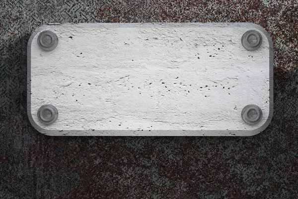 Concrete plate on metallic background texture — Stock Photo, Image