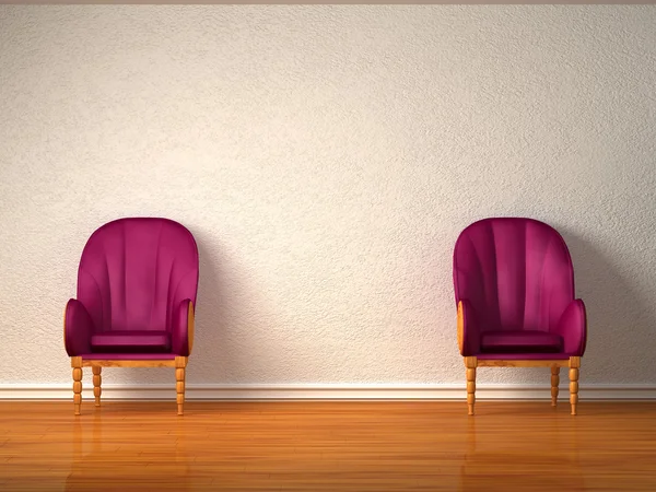 Två lyxiga stolar i minimalistisk inredning — Stockfoto