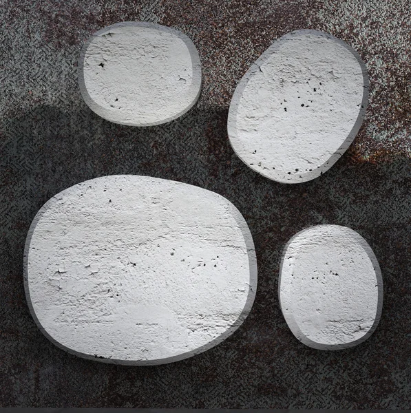 Curved concrete plates on metallic background texture — Stock Photo, Image