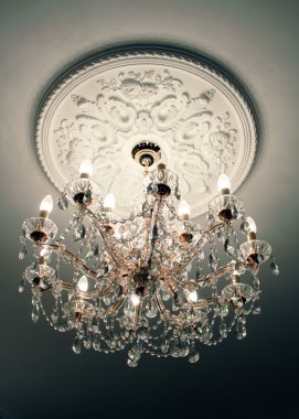 Close-up of a beautiful crystal chandelier clipart