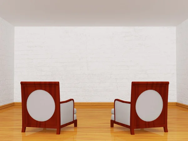 Dwa luksusowe fotele w galerii — Zdjęcie stockowe