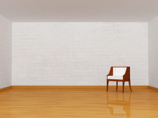 部屋で一人で白い椅子 — ストック写真