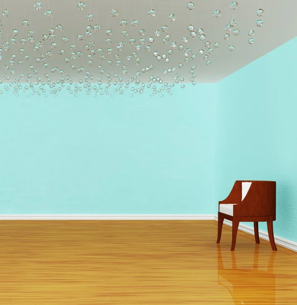 Стул в роскошной пустой галерее — стоковое фото