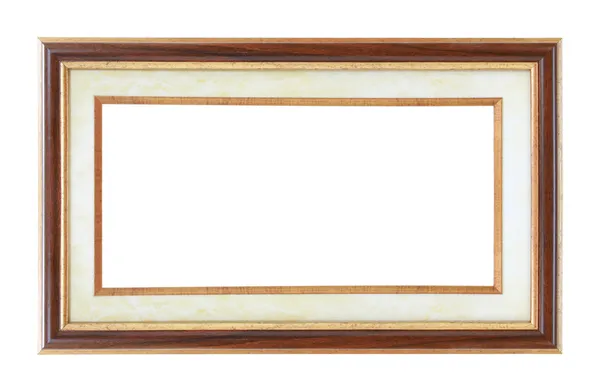 Αντίκες ξύλινο πλαίσιο απομονωθεί σε λευκό φόντο — Φωτογραφία Αρχείου