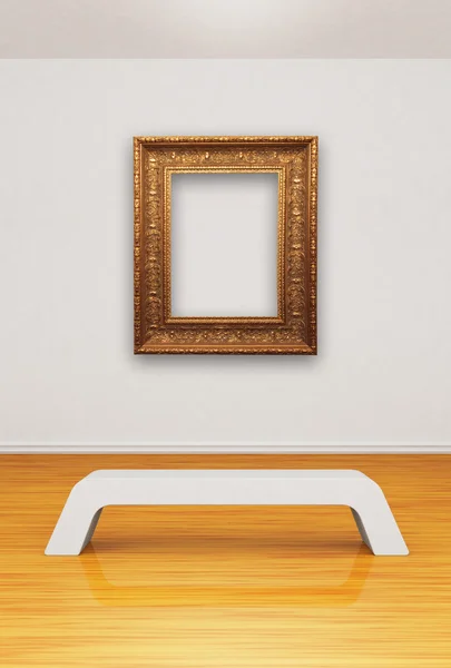 Rám lavice v galerii — Stock fotografie