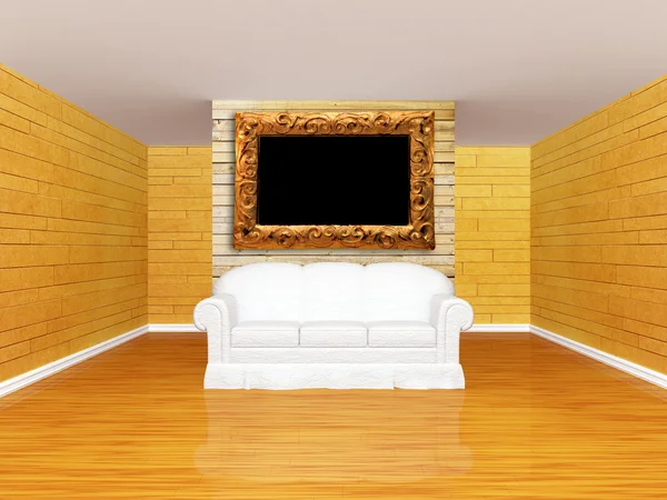 Hall da galeria com sofá — Fotografia de Stock