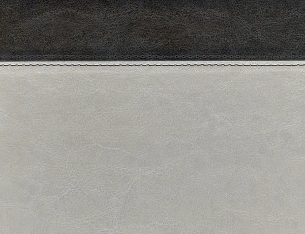 Textura de couro de costura preto e prata — Fotografia de Stock
