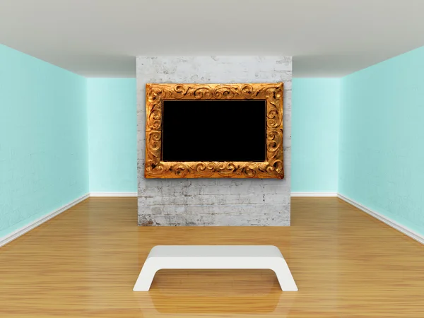 Galerinin hall ile tezgah ve süslü çerçeve — Stok fotoğraf
