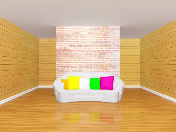 Galerij hal met sofa — Stockfoto
