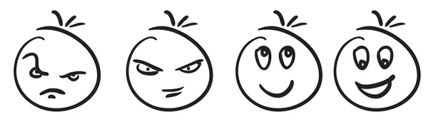 Set of doodled cartoon faces — Stock Photo, Image