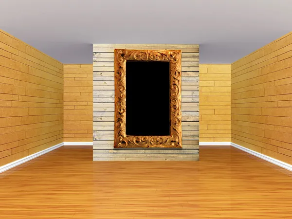 Empty room with ornate frame — Stok fotoğraf