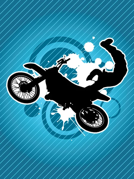 Motokros motorkář silueta — Stockový vektor