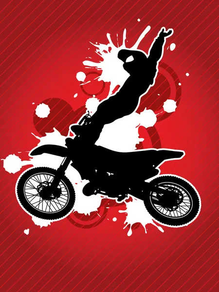 Motokros motosiklet siluet — Stok Vektör