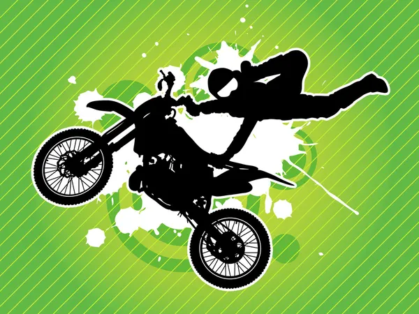 Motocross biker silhouette — Stock Vector