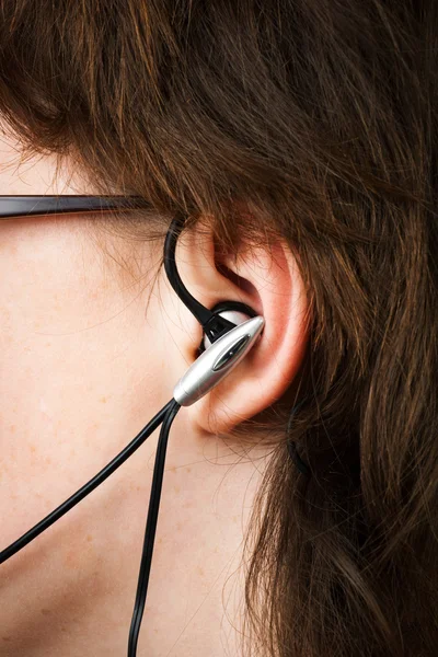 Auriculares en el oído — Foto de Stock