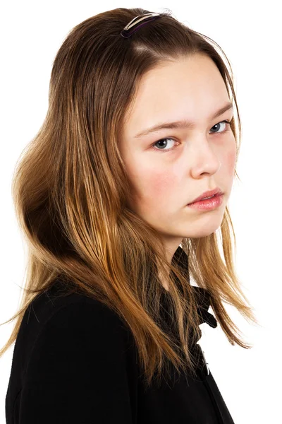 Stock image Girl in a black coat