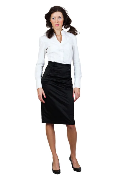Businesswoman in a blouse and skirt — Stock Photo, Image