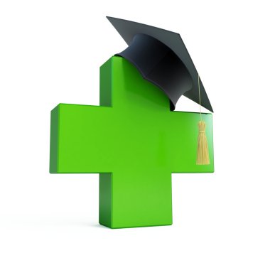 Medical school graduation cap clipart