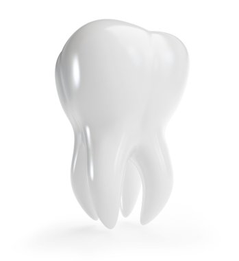 beyaz zemin üzerinde 3D diş
