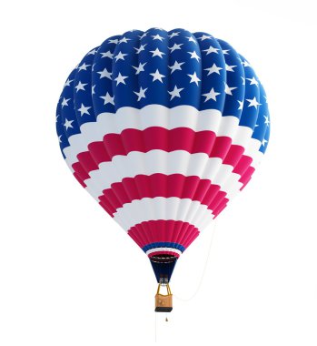 Hot air balloon usa flag clipart