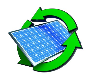 Renewable energy solar panels clipart