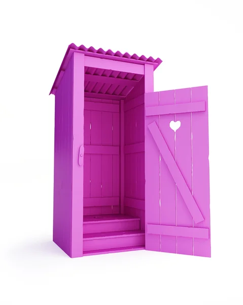Outdoor pink biotoilet (Rural Glamour) — Stock Photo, Image