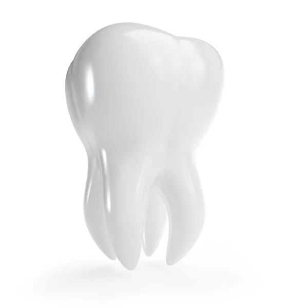3D tand på vit bakgrund — Stockfoto