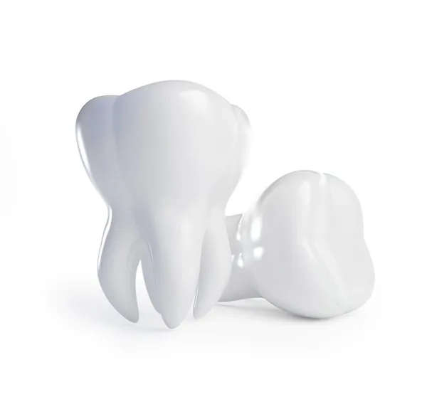3D zub na bílém pozadí — Stock fotografie