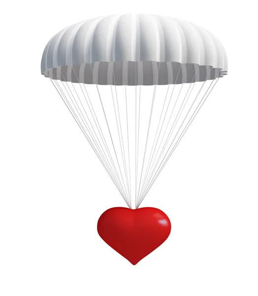 Heart at parachute — Stock Photo, Image
