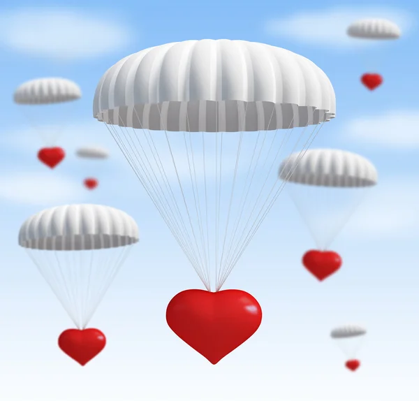 Corazón en paracaídas —  Fotos de Stock
