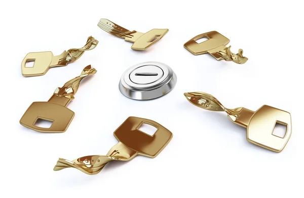 Broken key the keyhole — Stock Photo, Image