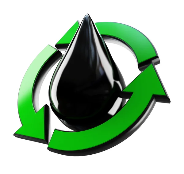 Recycling drop of oil — Stock Photo, Image